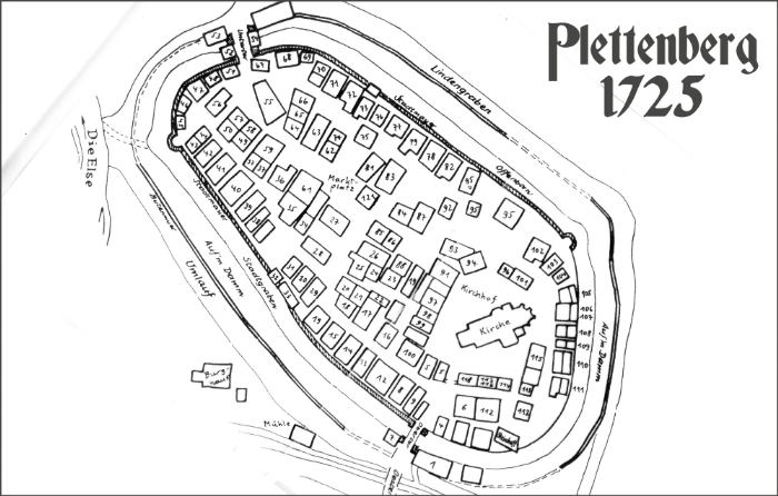 Stadtplan Lüdenscheid 1725