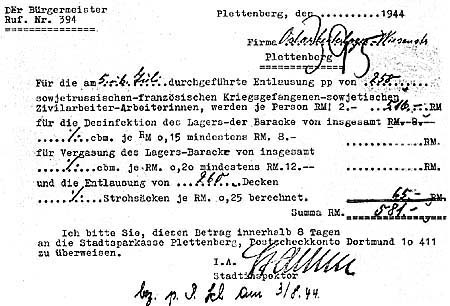 Entlausungs-Rechnung